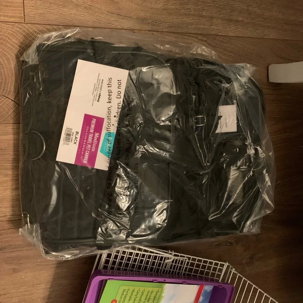 Pet bed, cage and toys….